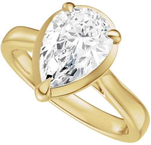 Sužadėtuvių Žiedas „Claw-Prong Solitaire Bezel-Style“ 14k yellow gold Pear 10mm x 7mm (5)