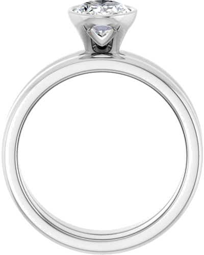 Sužadėtuvių Žiedas „Bezel-Set Solitaire“ 14k white gold Oval 8mm x 6mm (7)
