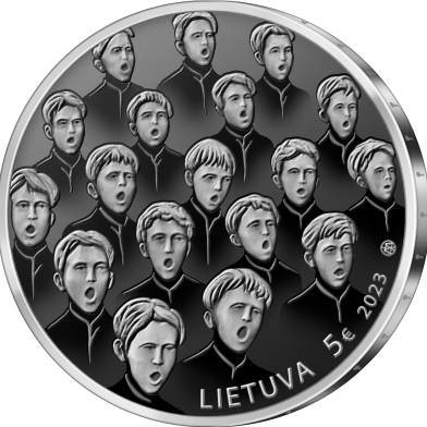 2023 Lietuva Choras Ėuoliukas 5 eiro sudraba monēta (1)