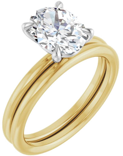 Sužadėtuvių Žiedas „Claw-Prong Solitaire“ 14k yellow/white gold Oval 9mm x 7mm (6)