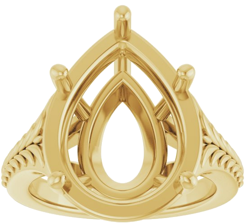 Sužadėtuvių Žiedas „Solitaire“ 14k yellow gold Pear 16mm x 12mm (3)