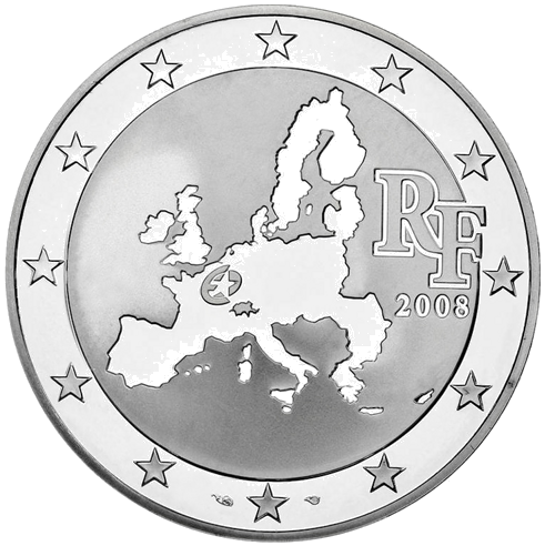 2008 Europos Parlamentas Prancūzija sidabrinė moneta (2)