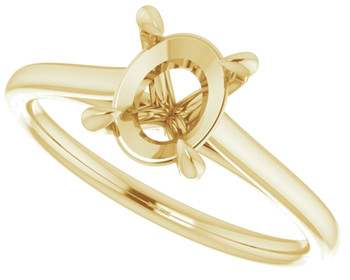 Sužadėtuvių Žiedas „Solitaire“ 750 Geltonojo Aukso Oval 8mm x 6mm (5)