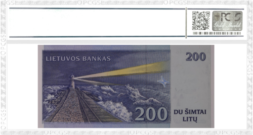 1997 Lietuvas 200 litu banknote PCGS GEM UNC 64 (2)