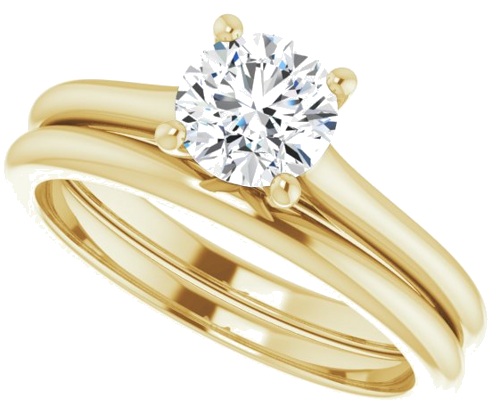14K Yellow 5.8 mm Round Solitaire Engagement Ring Mounting (10)