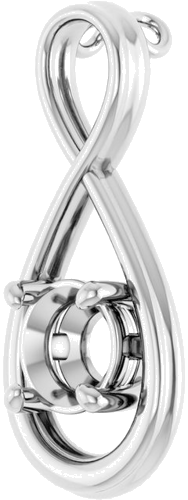 Pakabukas „Infinity-Inspired Solitaire“ 14k white gold Round 6.5mm (2)