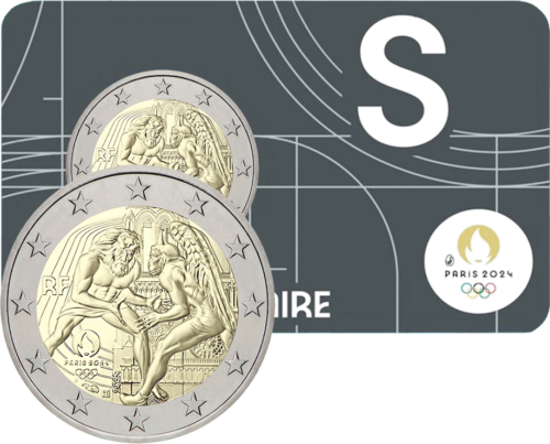 2024 Prancūzija Paryžiaus Olimpinės žaidynės 2 eurų BU moneta (7)