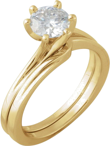 14K Yellow 6.5 mm Round Engagement Ring Mounting (7)