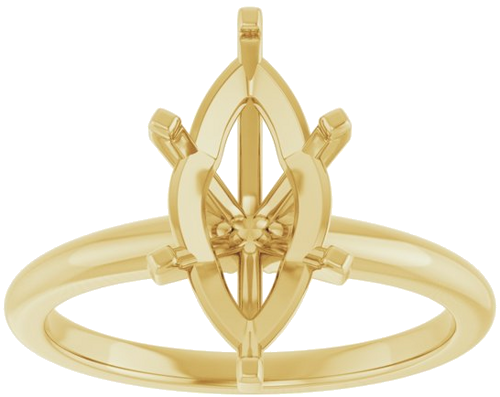 Sužadėtuvių Žiedas 14k yellow gold Marquise 13mm x 6.5mm (3)