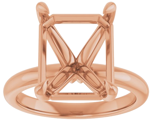 Sužadėtuvių Žiedas „Claw-Prong“ 14k rose gold Emerald 12mm x 10mm (3)