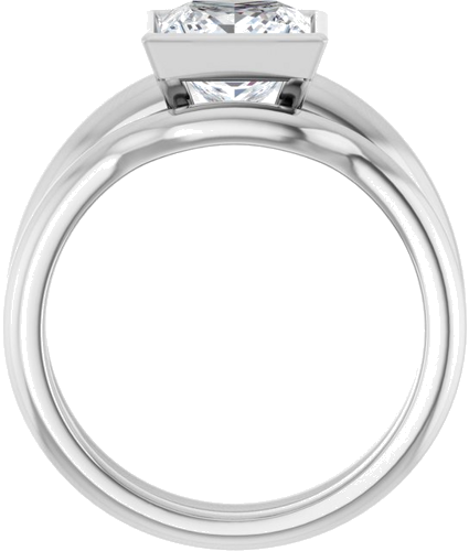 14K White 7 mm Square Engagement Ring Mounting (7)