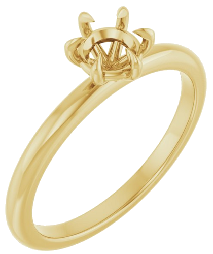 Sužadėtuvių Žiedas „Solitaire“ 585 Geltonojo Aukso Round 5.2mm (1)