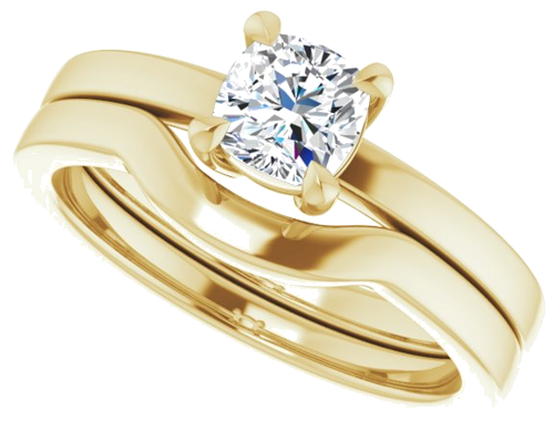 Sužadėtuvių Žiedas „Claw-Prong Solitaire“ 14k yellow gold Cushion 5mm (10)