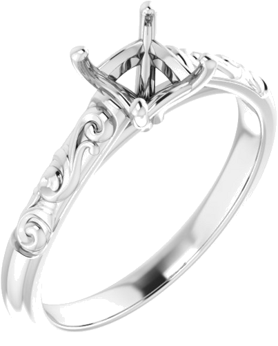 Sužadėtuvių Žiedas „Solitaire“ 950 Platinos Square 4.5mm (1)