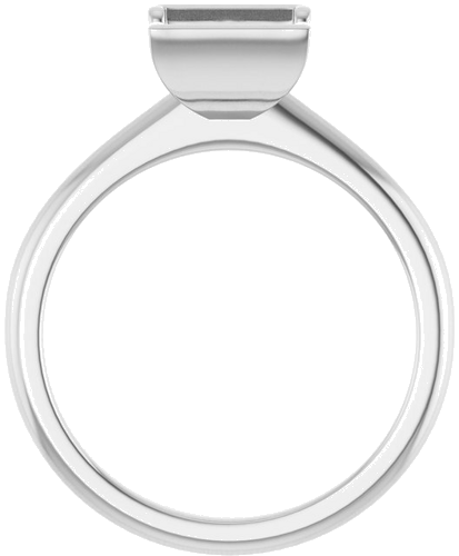 Sužadėtuvių Žiedas „Half-Bezel“ 14k white gold Square 6mm (2)