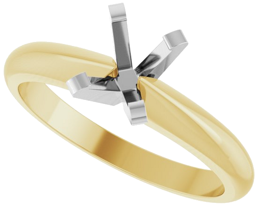 Sužadėtuvių Žiedas „Solitaire“ 14k yellow/white gold Oval 7mm x 5mm (5)