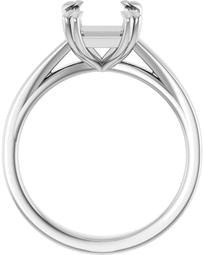 14K White 9x7 mm Emerald Engagement Ring Mounting (2)