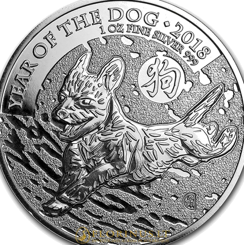 2018 Year of the Dog, Great Britain, Lunar, 1 oz silver coin (2)