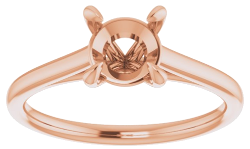 Sužadėtuvių Žiedas „Solitaire“ 585 Rožinis Aukso Round 6.5mm (3)