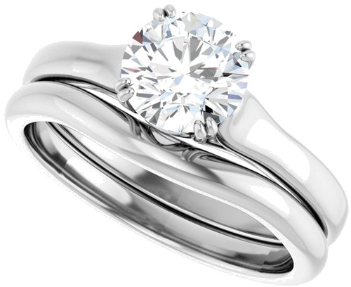Sužadėtuvių Žiedas „Solitaire“ 14k white gold Round 6.5mm (10)