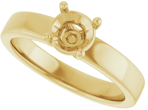 14K Yellow 5.8 mm Round Solitaire Engagement Ring Mounting (5)