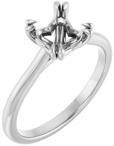 Sužadėtuvių Žiedas „Double Claw-Prong“ 14k white gold Square 6mm (1)