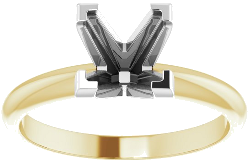 Sužadėtuvių Žiedas „V-End Solitaire“ 585 Baltojo Ir Geltonojo Aukso Square 6.5mm (3)