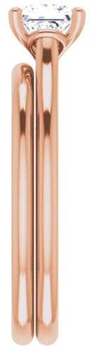 14K Rose  4.5 mm Square Solitaire Engagement Ring Mounting (9)