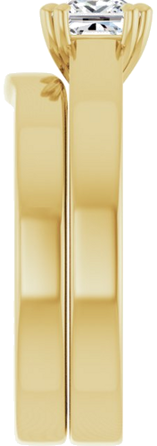 Sužadėtuvių Žiedas „Double Claw-Prong Solitaire“ 14k yellow gold Square 5mm (9)