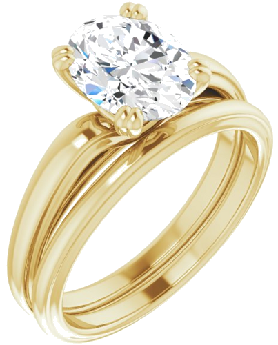 Sužadėtuvių Žiedas „Solitaire“ 14k yellow gold Oval 9mm x 7mm (6)
