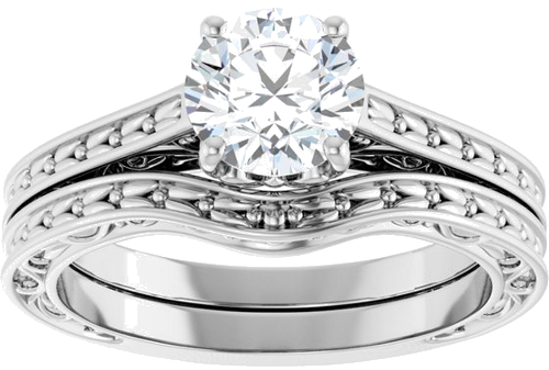 14K White 6.5 mm Round Solitaire Engagement Ring Mounting (8)