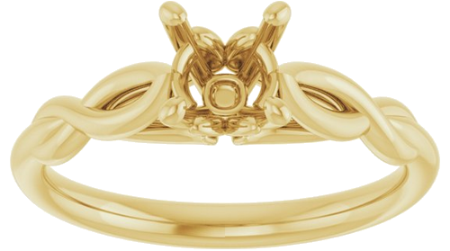 Sužadėtuvių Žiedas „Solitaire Sculptural“ 14k yellow gold Round 5.8mm (3)