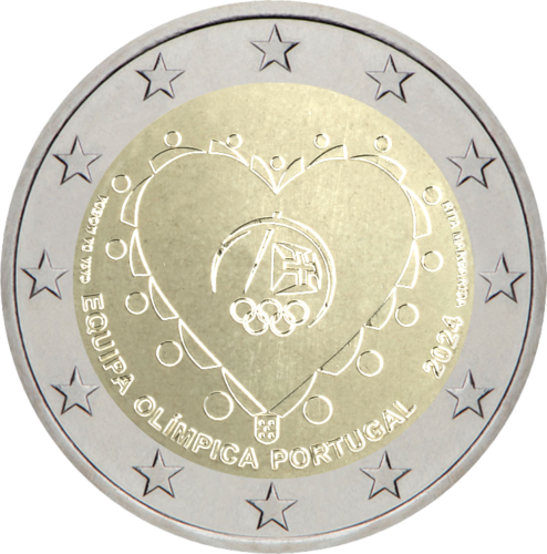 2024 Португалия Олимпийски игри в Париж - монета от 2 евро (1)