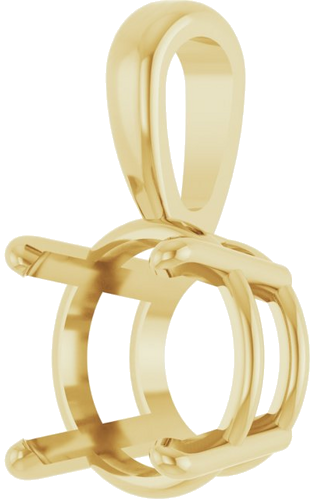 14K Yellow 8.5 mm Round 4-Prong Pendant Mounting (2)