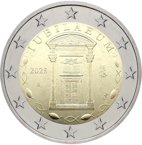 2025 Италия Юбилей 2 евро BU монета (4)