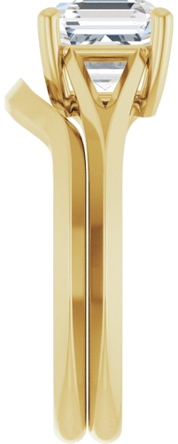 Sužadėtuvių Žiedas „Solitaire Split Shank“ 14k yellow gold Asscher 7mm (9)