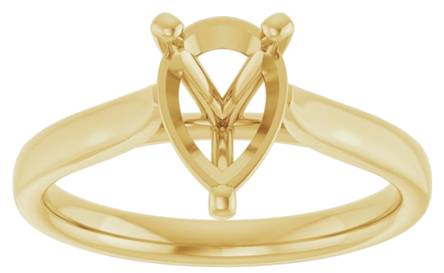 14K Yellow 9x6 mm Pear Engagement Ring Mounting (3)