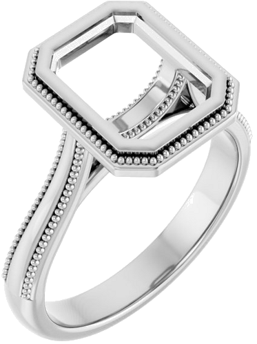 Sužadėtuvių Žiedas „Solitaire“ 585 Baltojo Aukso Emerald 9mm x 7mm (1)