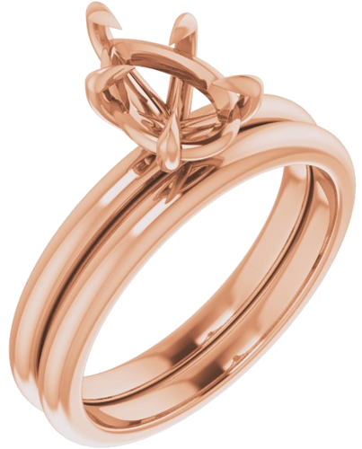 Sužadėtuvių Žiedas „Claw-Prong“ 14k rose gold Pear 9mm x 6mm (6)