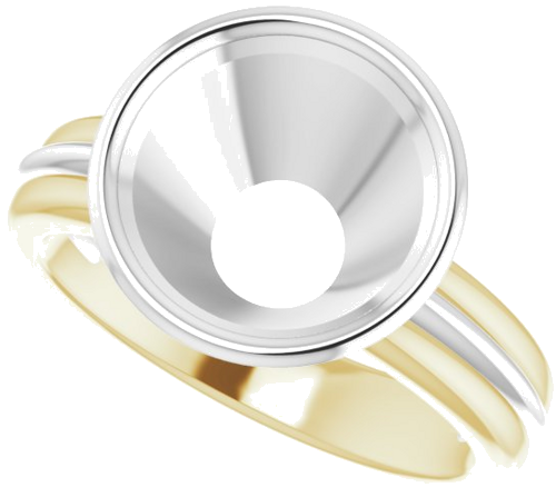 Sužadėtuvių Žiedas „Bezel-Set Solitaire“ 14k yellow/white gold Round 10mm (5)