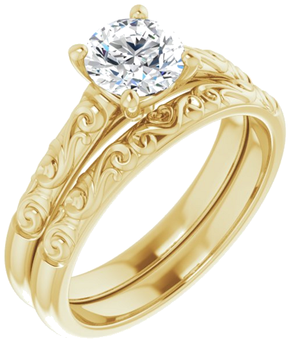 Sužadėtuvių Žiedas „Solitaire“ 14k yellow gold Round 6mm (6)