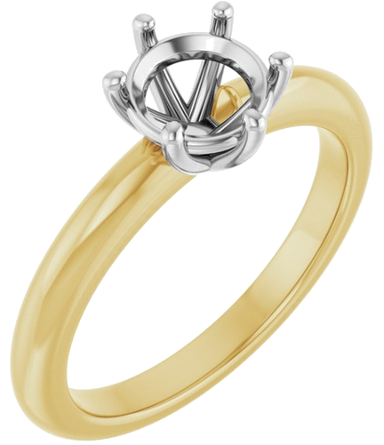 Sužadėtuvių Žiedas 14k yellow/white gold Round 6.5mm (1)