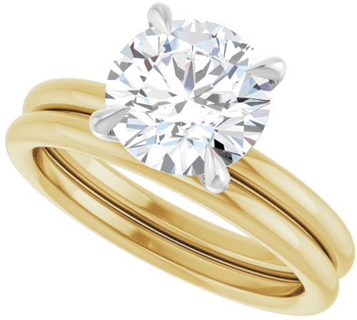Sužadėtuvių Žiedas „Claw-Prong Solitaire“ 14k yellow/white gold Round 8.2mm (10)