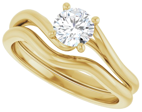Sužadėtuvių Žiedas „Bypass“ 14k yellow gold Round 5.2mm (10)