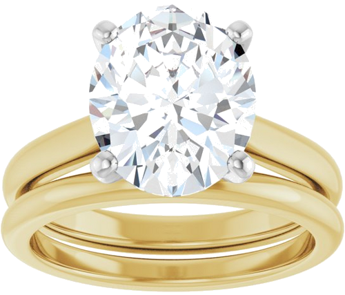 Sužadėtuvių Žiedas 14k yellow/white gold Oval 11mm x 9mm (8)