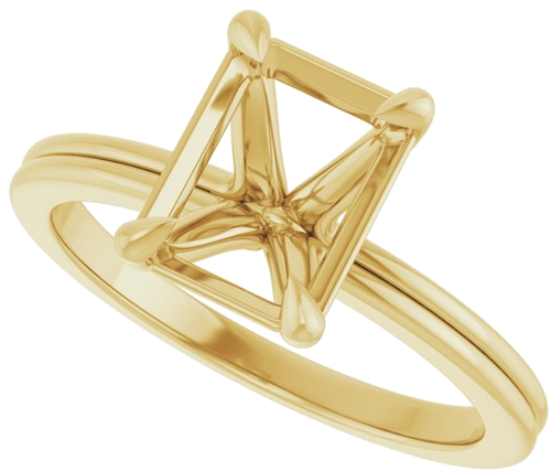 Sužadėtuvių Žiedas „Claw-Prong Solitaire“ 14k yellow gold Emerald 8mm x 6mm (5)