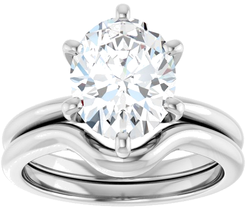 Sužadėtuvių Žiedas „Solitaire“ 14k white gold Oval 10mm x 8mm (8)