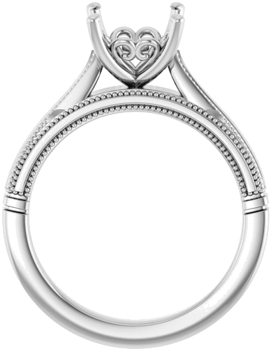 Sužadėtuvių Žiedas „Solitaire“ 14k white gold Square 6.5mm (2)