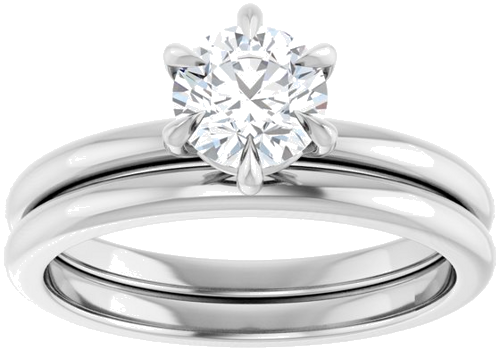 Sužadėtuvių Žiedas „Claw-Prong“ 14k white gold Round 5.8mm (8)