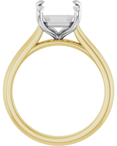 Sužadėtuvių Žiedas „Claw-Prong“ 14k yellow/white gold Emerald 10mm x 8mm (2)